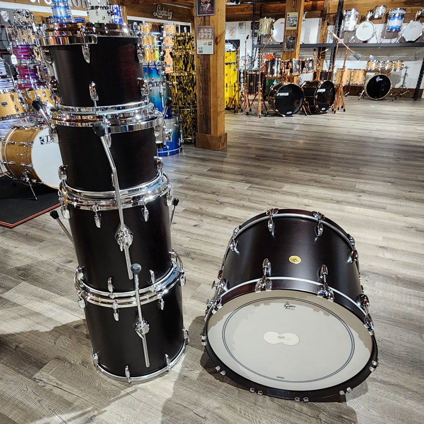 Used Gretsch USA Custom 5pc Drum Set Satin Dark Walnut - Excellent - Drum Center Of Portsmouth
