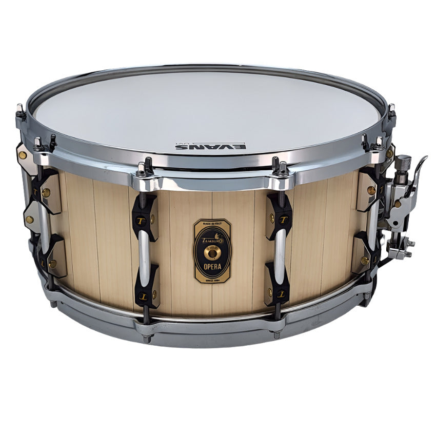 Used Tamburo Opera Stave Snare Drum 14x6.5 Natural - Very Good - Drum Center Of Portsmouth