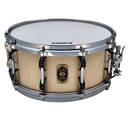 Used Tamburo Opera Stave Snare Drum 14x6.5 Natural - Very Good - Drum Center Of Portsmouth