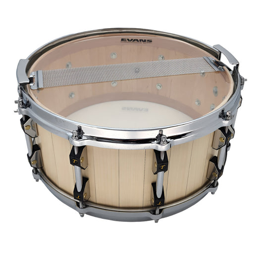 Used Tamburo Opera Stave Snare Drum 14x6.5 Natural - Very Good - Drum Center Of Portsmouth