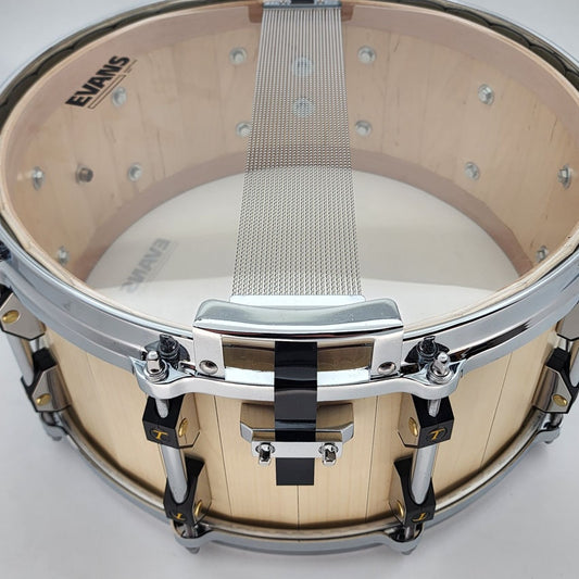 Used Tamburo Opera Stave Snare Drum 14x6.5 Natural - Very Good - Drum Center Of Portsmouth