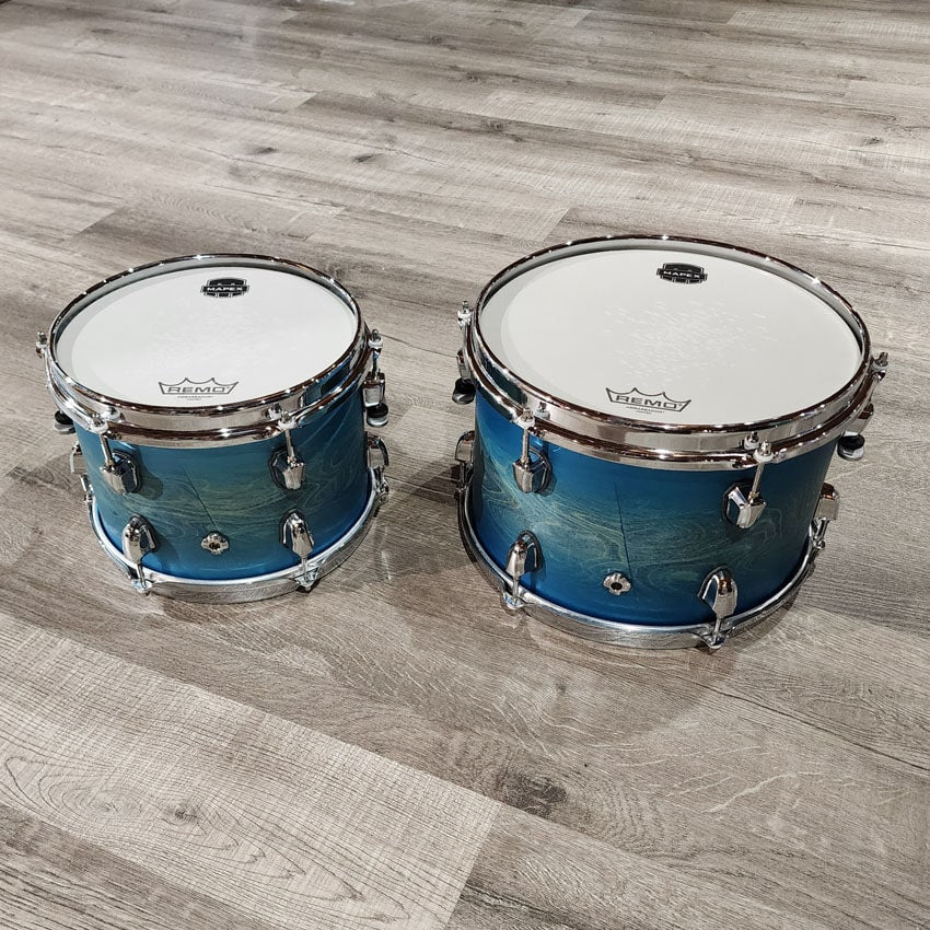 Used Mapex Saturn Evolution Hybrid 4pc Drum Set Exotic Azure Burst - Drum Center Of Portsmouth