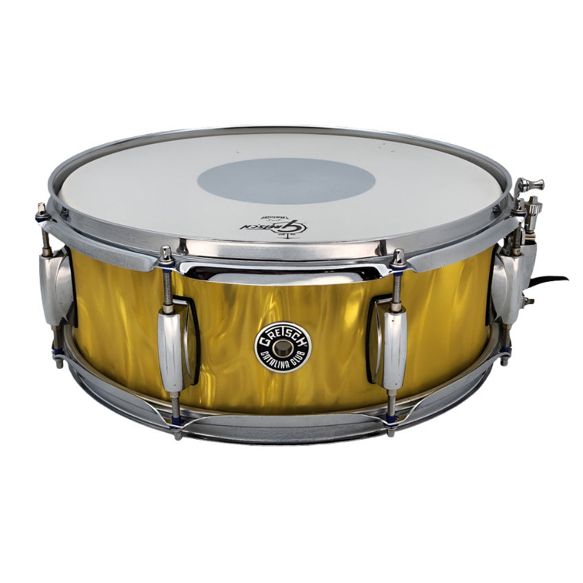 Used Gretsch Catalina Club Snare Drum 14x5 Yellow Satin Flame - Very Good - Drum Center Of Portsmouth