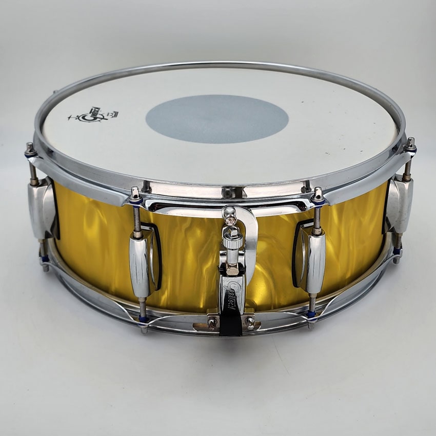 Used Gretsch Catalina Club Snare Drum 14x5 Yellow Satin Flame - Very Good - Drum Center Of Portsmouth