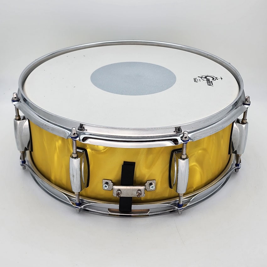 Used Gretsch Catalina Club Snare Drum 14x5 Yellow Satin Flame - Very Good - Drum Center Of Portsmouth