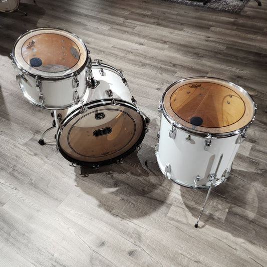 Used Vintage Ludwig 3pc Drum Set White Cortex - Very Good - Drum Center Of Portsmouth