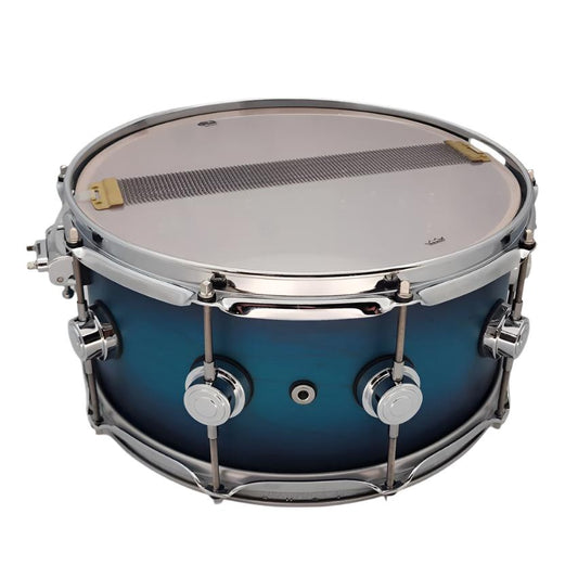 Used DW Collectors Cherry HVLT Snare Drum 14x6.5 Blue Burst - Very Good - Drum Center Of Portsmouth