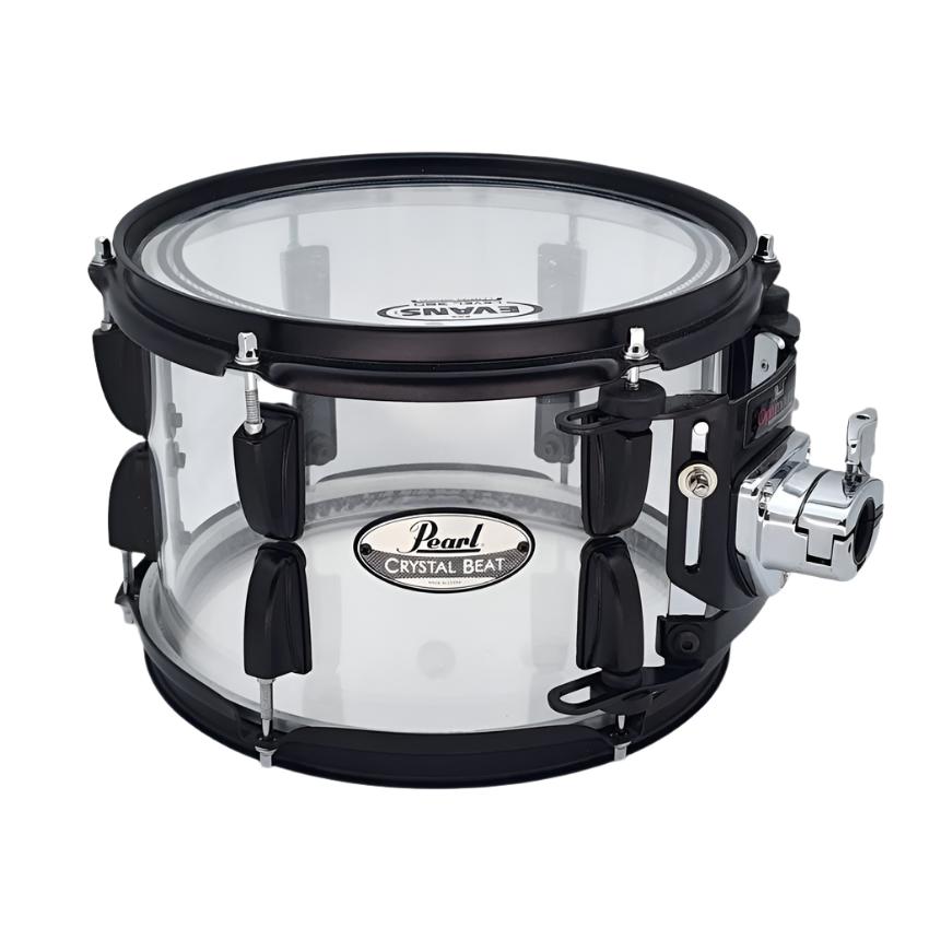 Used Pearl Crystal Beat Tom 10x7 Ultra Clear w/ Black Hardware - Very Good - Drum Center Of Portsmouth