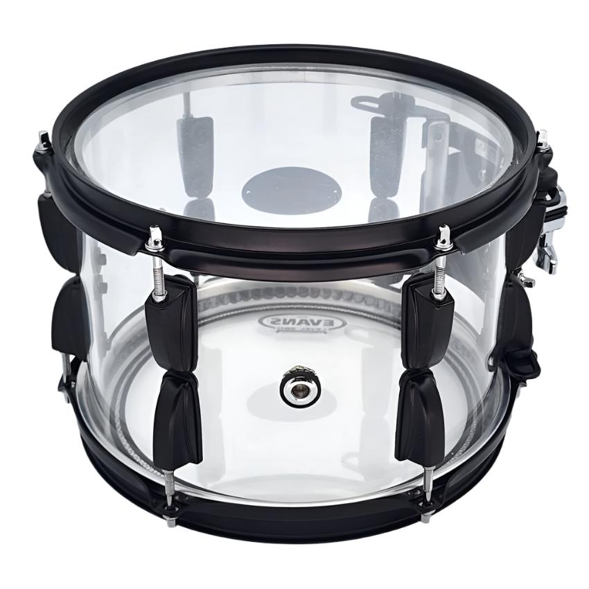 Used Pearl Crystal Beat Tom 10x7 Ultra Clear w/ Black Hardware - Very Good - Drum Center Of Portsmouth