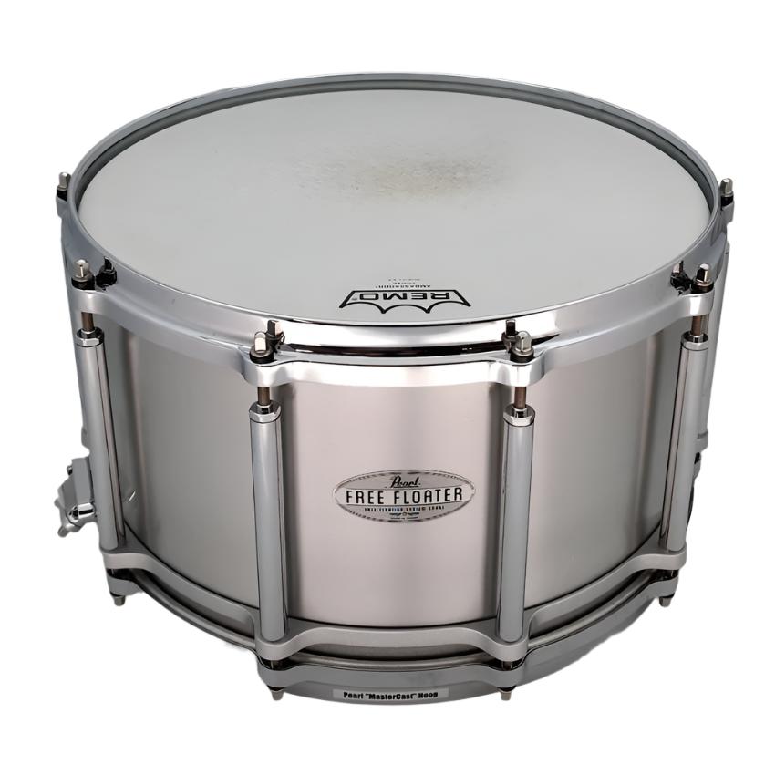 Used Pearl Seamless Aluminum Free Floating Snare Drum 14x8 - Very Good - Drum Center Of Portsmouth