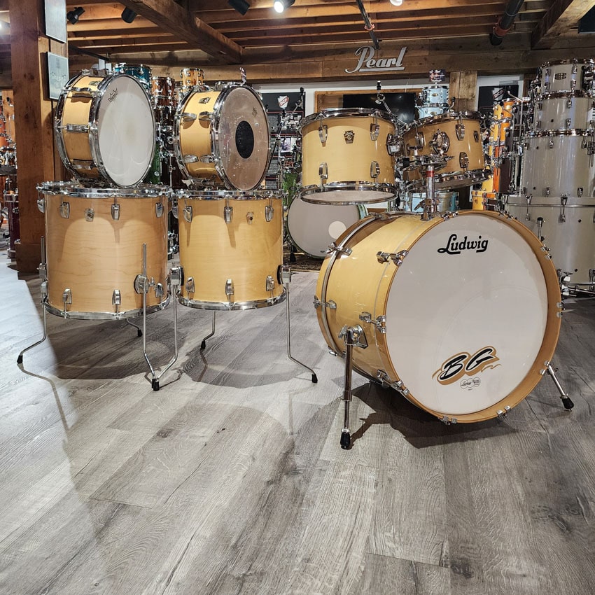 Used Ludwig Classic Maple 7pc Drum Set Natural Gloss - Very Good - Drum Center Of Portsmouth