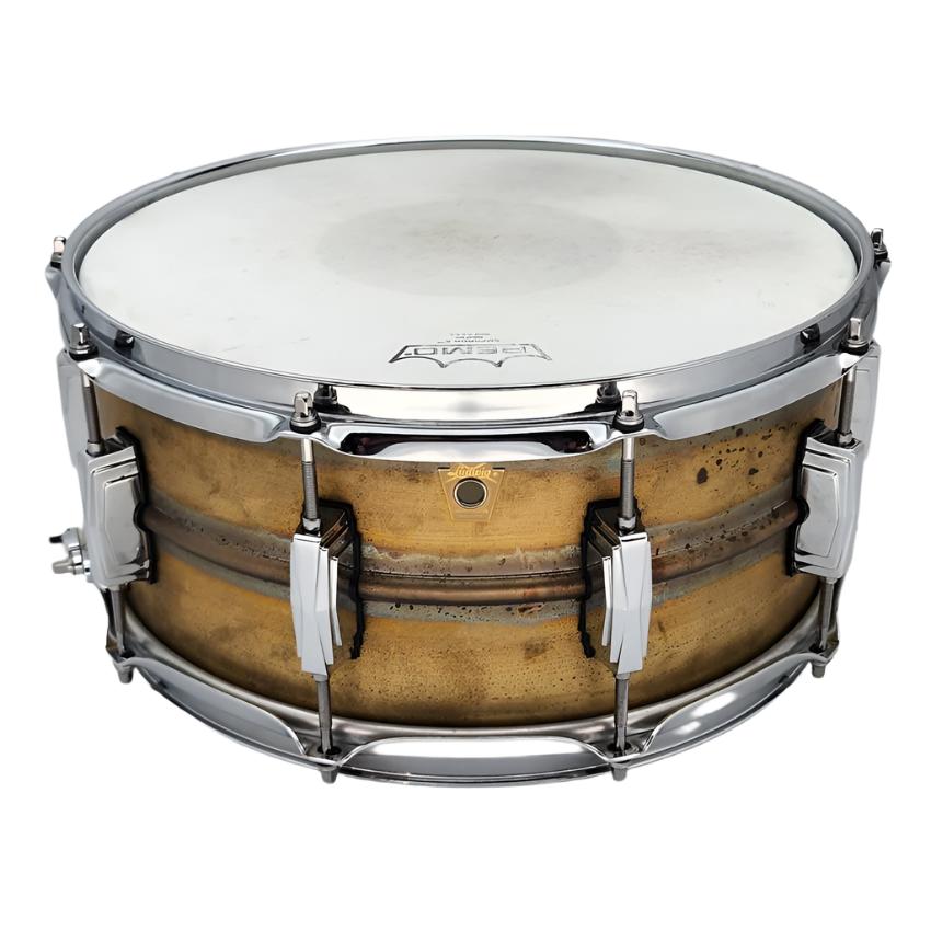 Used Ludwig LB464R Raw Brass Phonic Snare Drum 14x6.5 - Good - Drum Center Of Portsmouth