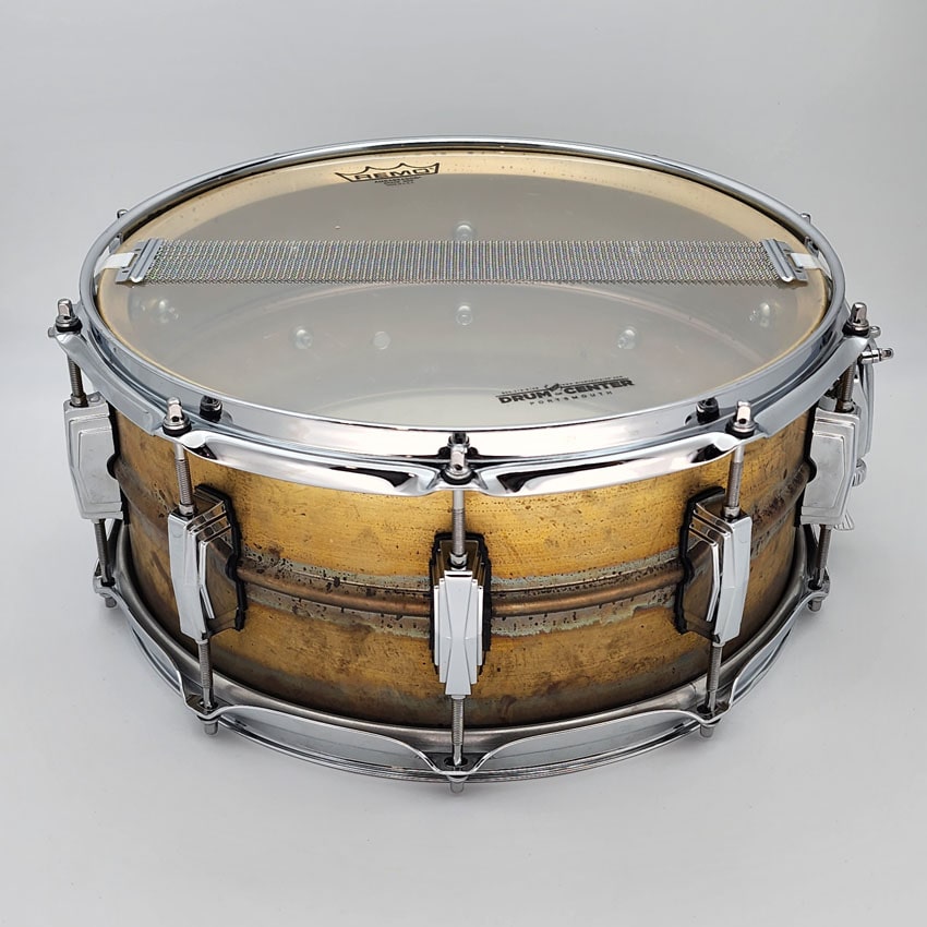 Used Ludwig LB464R Raw Brass Phonic Snare Drum 14x6.5 - Good