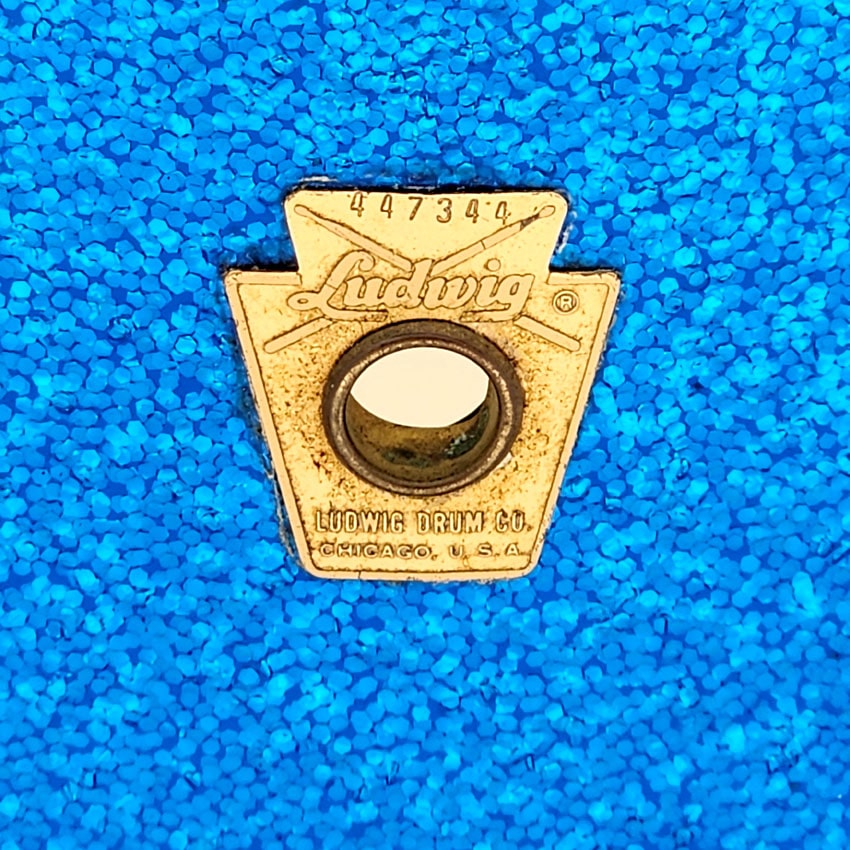 Used Vintage 1960s Ludwig Tom 12x8 Blue Sparkle - Good - Drum Center Of Portsmouth