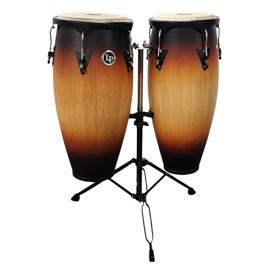 Used LP Aspire Congas 11" & 12" Satin Sunburst w/Stand - Very Good - Drum Center Of Portsmouth