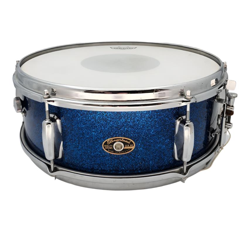 Used Vintage Slingerland 1960s 6-Lug Snare Drum 14x5 Blue Sparkle - Very Good - Drum Center Of Portsmouth