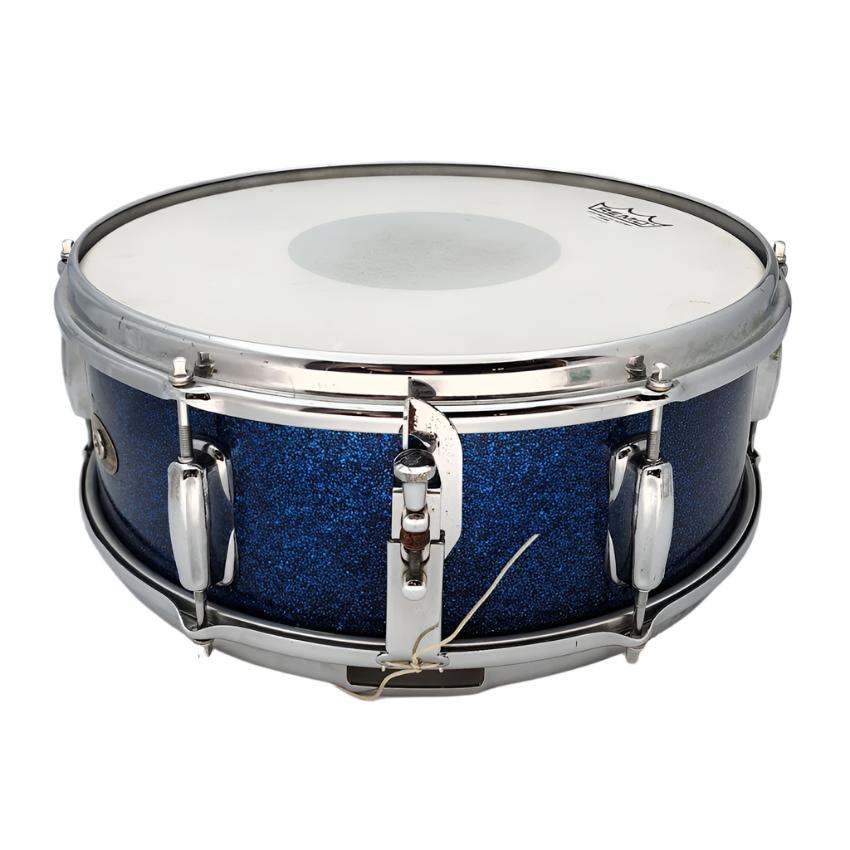 Used Vintage Slingerland 1960s 6-Lug Snare Drum 14x5 Blue Sparkle - Very Good - Drum Center Of Portsmouth