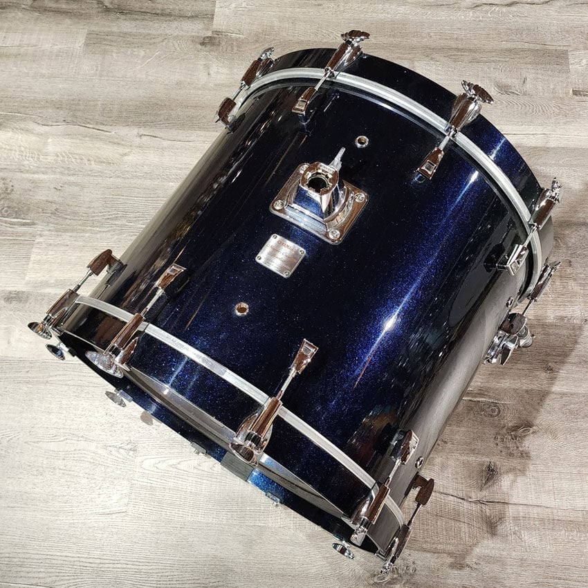 Used Yamaha Maple Custom Absolute 3pc Drum Set Blue Sparkle MIJ - Good - Drum Center Of Portsmouth