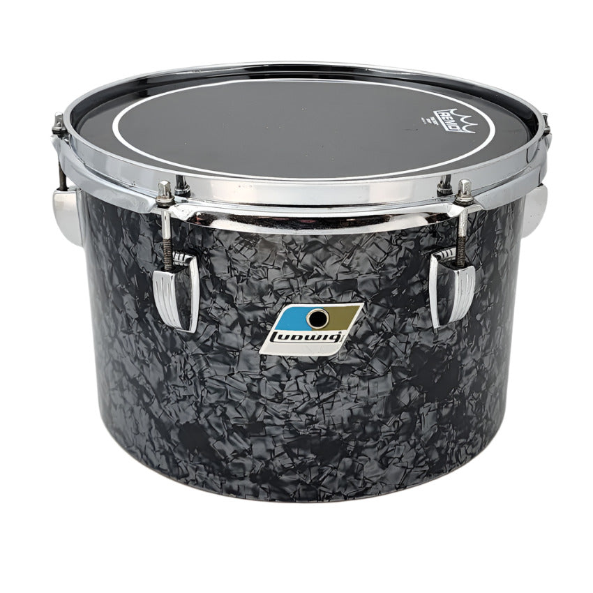 Used Vintage Ludwig Concert Tom 12x8 Black Pearl (Recovered) - Very Good - Drum Center Of Portsmouth