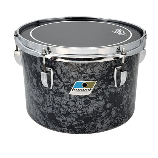 Used Vintage Ludwig Concert Tom 12x8 Black Pearl (Recovered) - Very Good - Drum Center Of Portsmouth