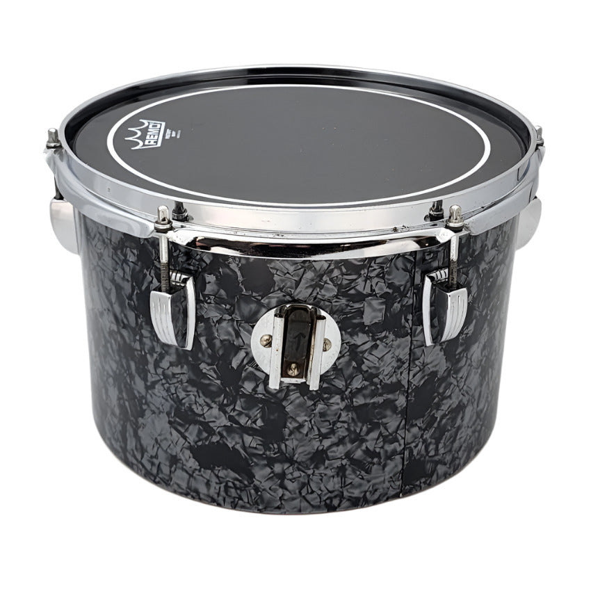 Used Vintage Ludwig Concert Tom 12x8 Black Pearl (Recovered) - Very Good - Drum Center Of Portsmouth