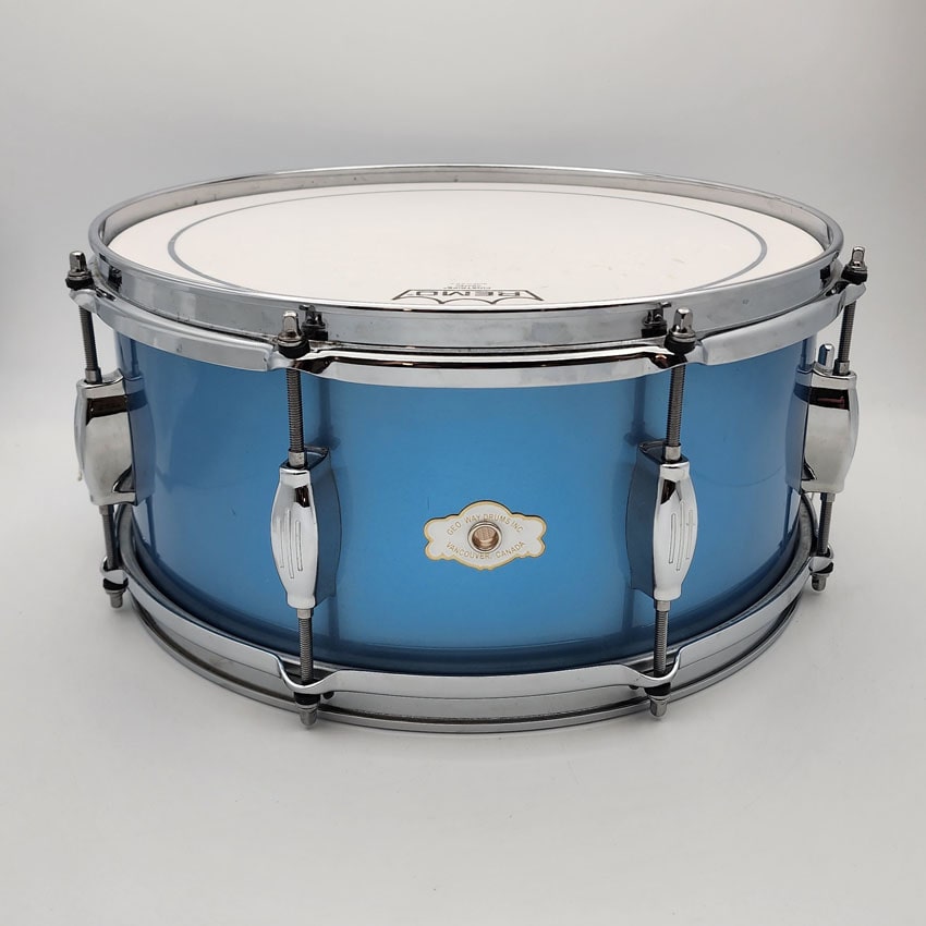 Used George Way Tuxedo Snare Drum 14x6.5 Million Dollar Baby Blue - Good