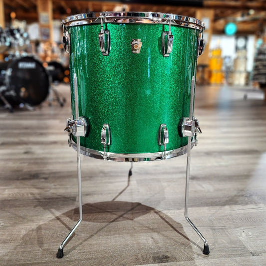 Used Ludwig Classic Maple 4pc Drum Set Green Sparkle - Very Good - Drum Center Of Portsmouth