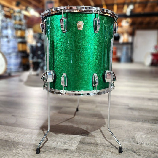 Used Ludwig Classic Maple 4pc Drum Set Green Sparkle - Very Good - Drum Center Of Portsmouth