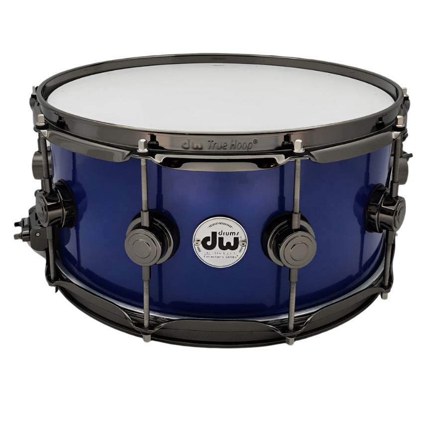 Used DW Collectors Brass Snare Drum 14x6.5 Blue w/Black Nickel Hw - Very Good - Drum Center Of Portsmouth
