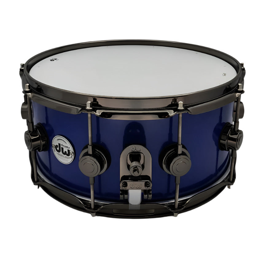 Used DW Collectors Brass Snare Drum 14x6.5 Blue w/Black Nickel Hw - Very Good - Drum Center Of Portsmouth