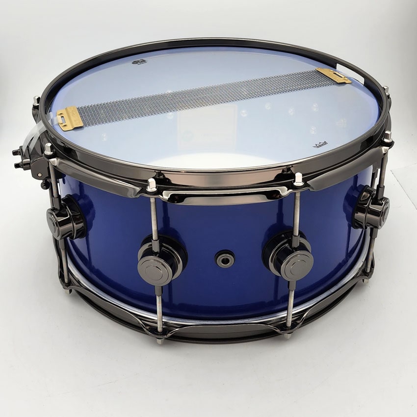 Used DW Collectors Brass Snare Drum 14x6.5 Blue w/Black Nickel Hw - Very Good - Drum Center Of Portsmouth