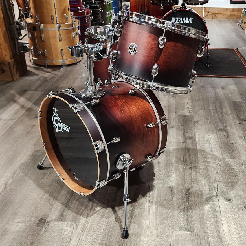 Used Gretsch Catalina Club 3pc Drum Set Satin Antique Fade - Very Good - Drum Center Of Portsmouth