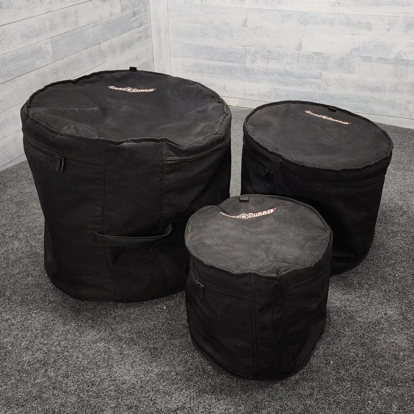 Used Roadrunner 3pc Drum Set Bags/Cases Black - Fair - Drum Center Of Portsmouth