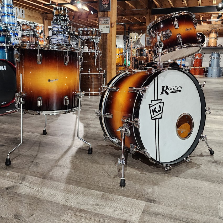 Used Rogers Powertone Limited Edition 3pc Drum Set Vintage Sunburst - Drum Center Of Portsmouth