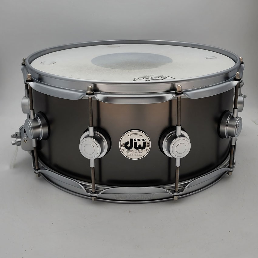 Used DW Collectors Satin Black Brass Snare Drum 14x6.5 w/Satin Hw - Excellent - Drum Center Of Portsmouth