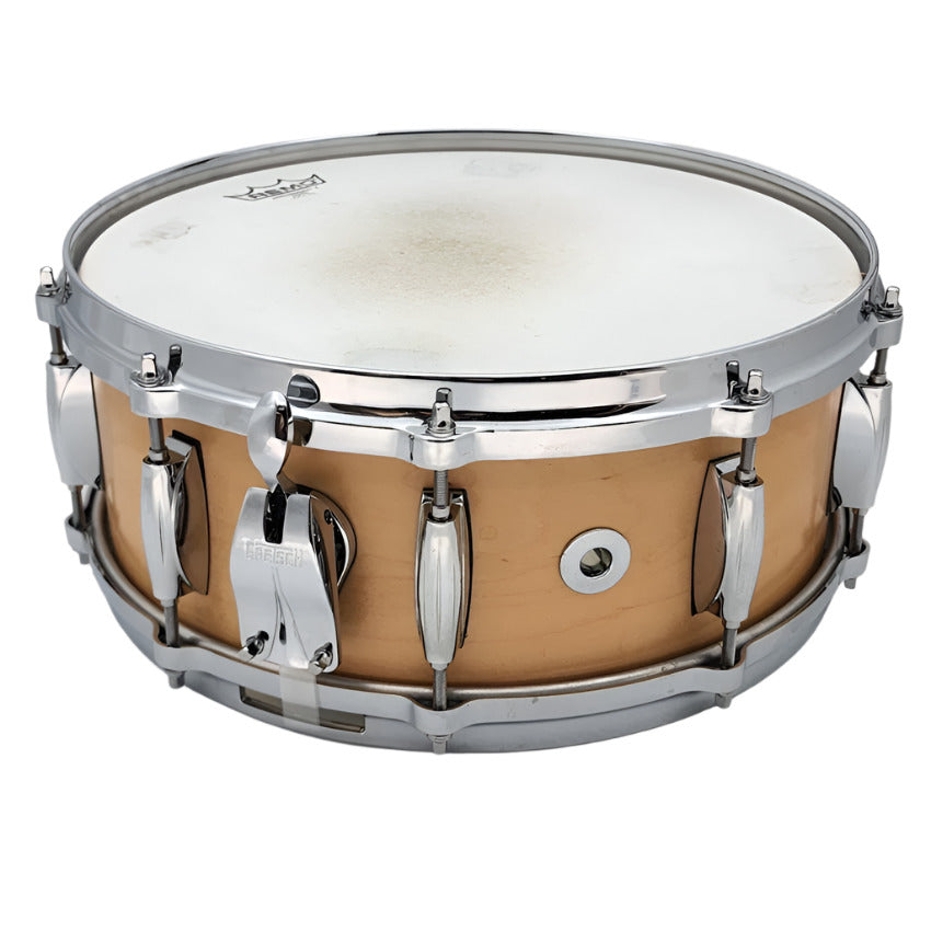 Used Gretsch USA Custom Snare Drum 14x5 Satin Natural - Very Good - Drum Center Of Portsmouth