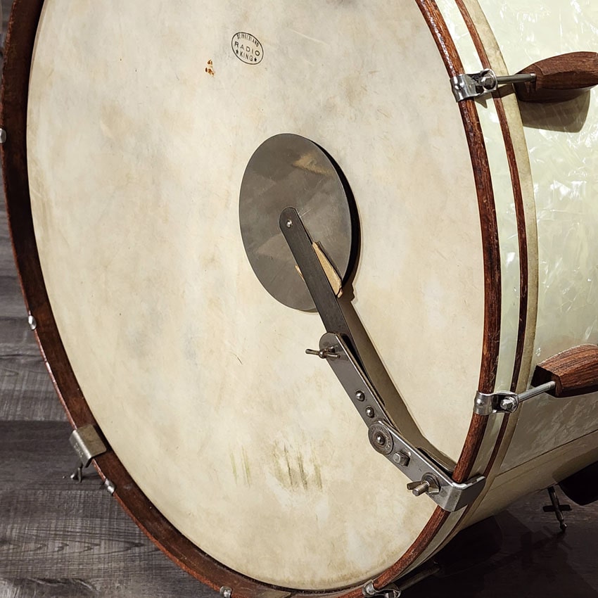 Used Vintage Slingerland Radio King "Rolling Bomber" Drum Set White Pearl - Good - Drum Center Of Portsmouth