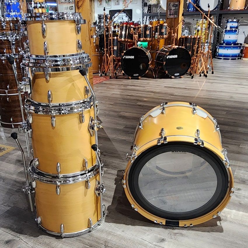 Used Gretsch USA Custom 5pc Drum Set Satin Natural - Very Good - Drum Center Of Portsmouth