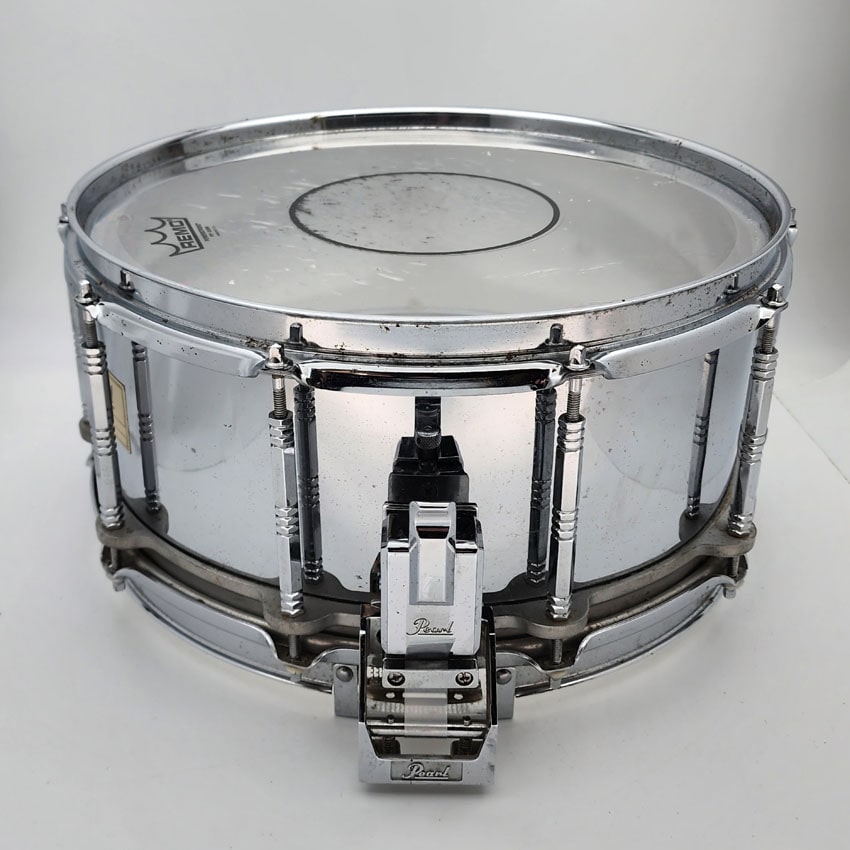Used Pearl Free Floater Steel Snare Drum 14x6.5 - Good - Drum Center Of Portsmouth
