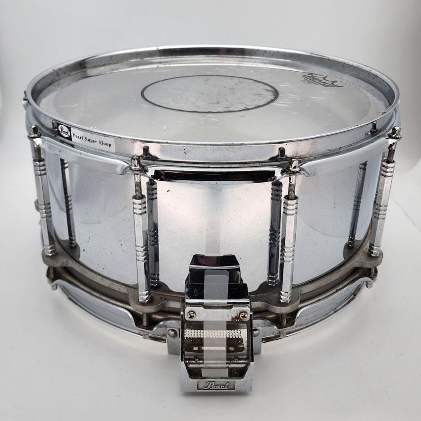 Used Pearl Free Floater Steel Snare Drum 14x6.5 - Good - Drum Center Of Portsmouth
