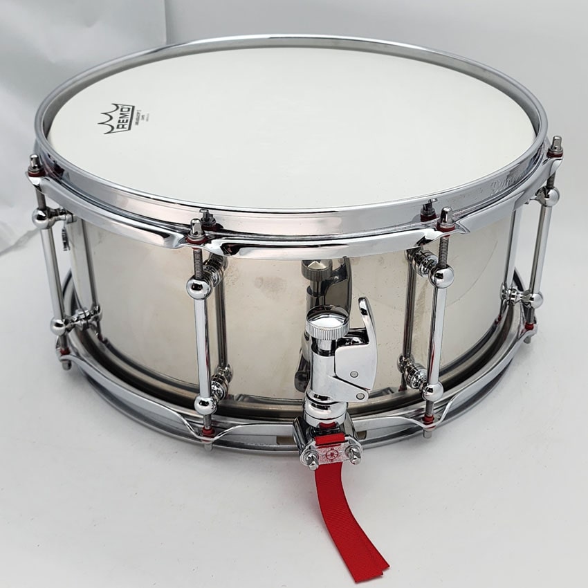 Used Dunnett Polished Stainless Steel Snare Drum 14x6.5 - Very Good - Drum Center Of Portsmouth