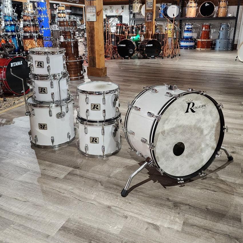 Used Rogers Big R 1970s 6pc Drum Set White - Good - Drum Center Of Portsmouth