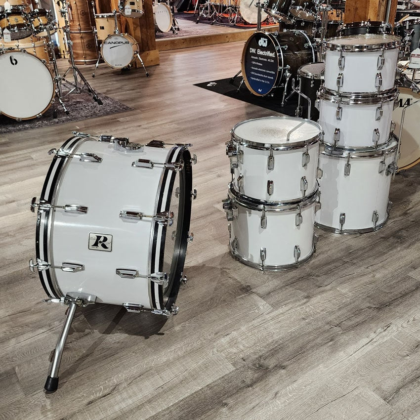 Used Rogers Big R 1970s 6pc Drum Set White - Good - Drum Center Of Portsmouth