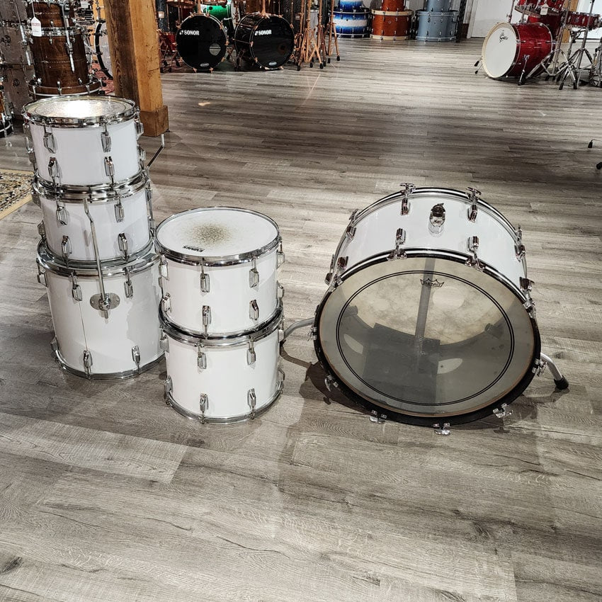 Used Rogers Big R 1970s 6pc Drum Set White - Good - Drum Center Of Portsmouth
