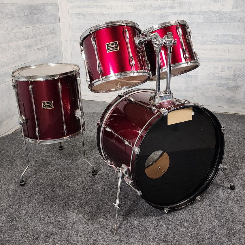 Used Pearl Export 4pc Drum Set Cranberry Red - Good - Drum Center Of Portsmouth