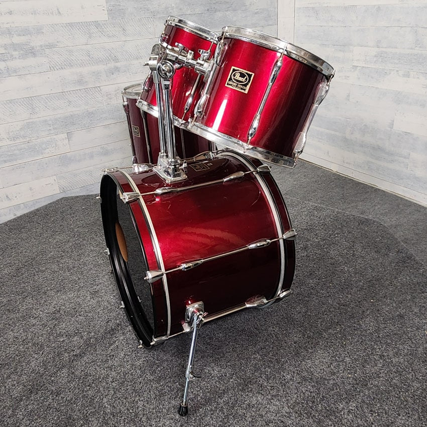Used Pearl Export 4pc Drum Set Cranberry Red - Good - Drum Center Of Portsmouth