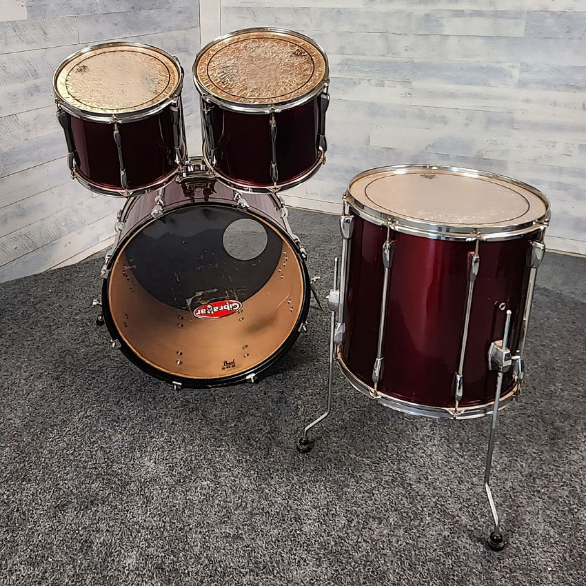 Used Pearl Export 4pc Drum Set Cranberry Red - Good - Drum Center Of Portsmouth