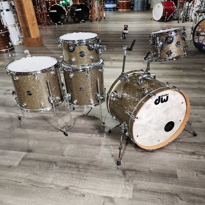 Used DW Performance 5pc Drum Set Ginger Glitter - Very Good - Drum Center Of Portsmouth