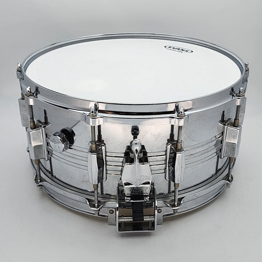 Used Pearl Professional Series Steel Snare Drum 14x6.5 MIJ - Good - Drum Center Of Portsmouth
