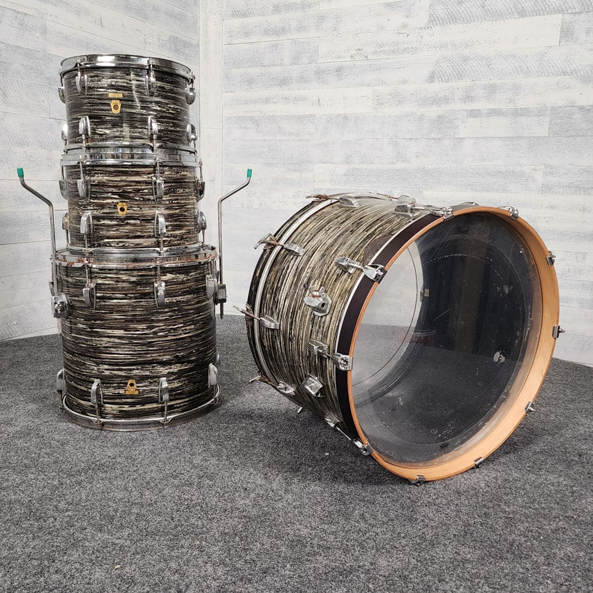 Used Vintage Ludwig '60s Drum Set Black Oyster - Poor - Drum Center Of Portsmouth